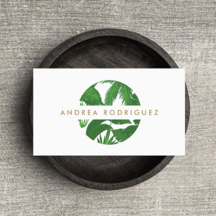 Geschäftskarte für tropische Blätter Circle Logo Visitenkarte