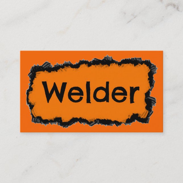 Geschäftskarte für Welder Black und Orange Visitenkarte (Vorderseite)
