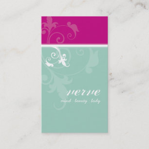 GESCHÄFTSKARTE hübsche elegante verve pink minze g Visitenkarte