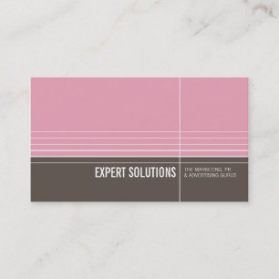 GESCHÄFTSKARTE Moderne Minimallinien rosa braun Visitenkarte