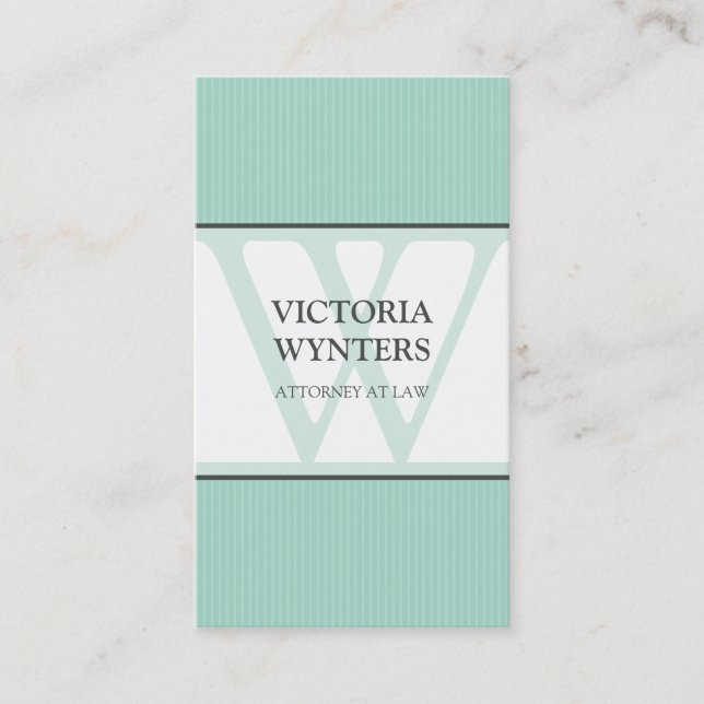 GESCHÄFTSKARTE - Modernes erstes Monogramm Visitenkarte (Vorderseite)