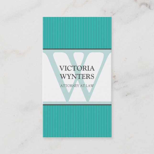 GESCHÄFTSKARTE - Modernes erstes Monogramm Visitenkarte (Vorderseite)