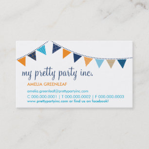 GESCHÄFTSKARTE :: niedliches marineborange Aqua Visitenkarte