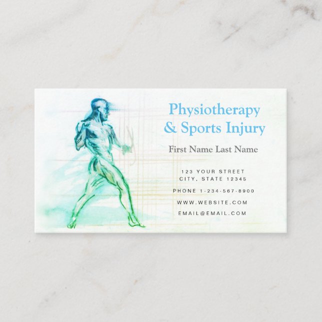 Geschäftskarte Physiotherapie und Sportverletzung Visitenkarte (Vorderseite)