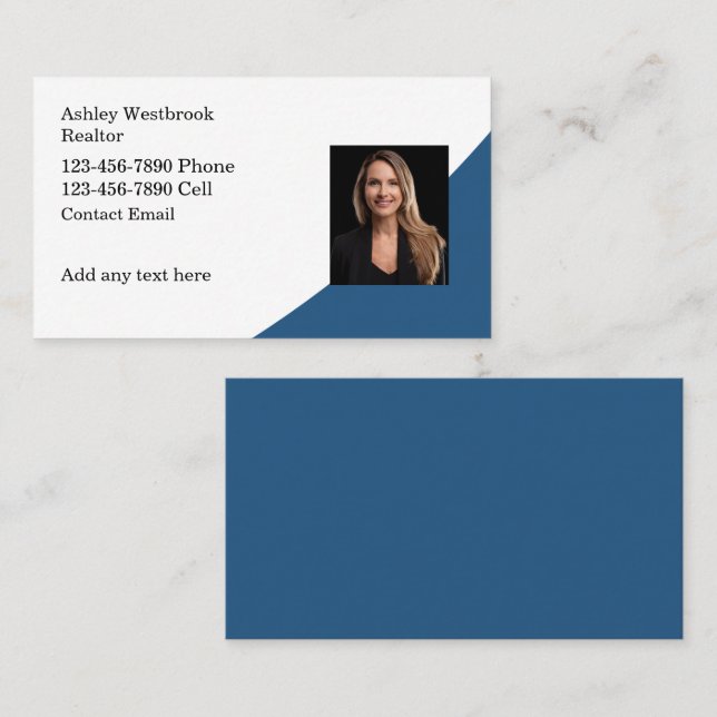 Geschäftskarte Realtor Foto Template Business Card Visitenkarte (Vorne/Hinten)