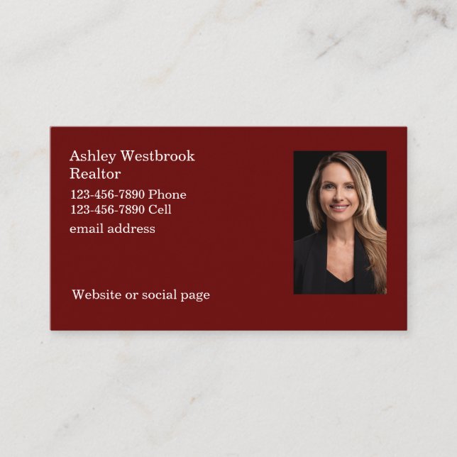 Geschäftskarte Realtor Foto Template Business Card Visitenkarte (Vorderseite)