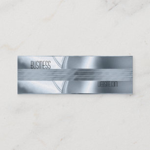 Geschäftskarte Silber Blau Art Deco Mini Visitenkarte