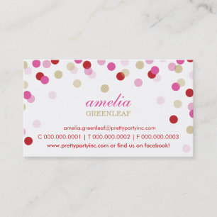 GESCHÄFTSKARTE :: stilvolles Konfetti rosa Gold Visitenkarte