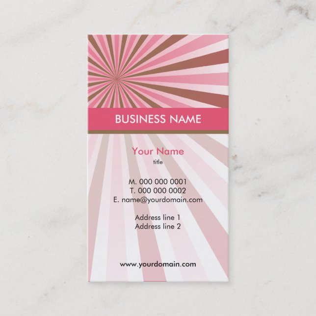 GESCHÄFTSKARTE: Strahlen 6 Visitenkarte (Vorderseite)