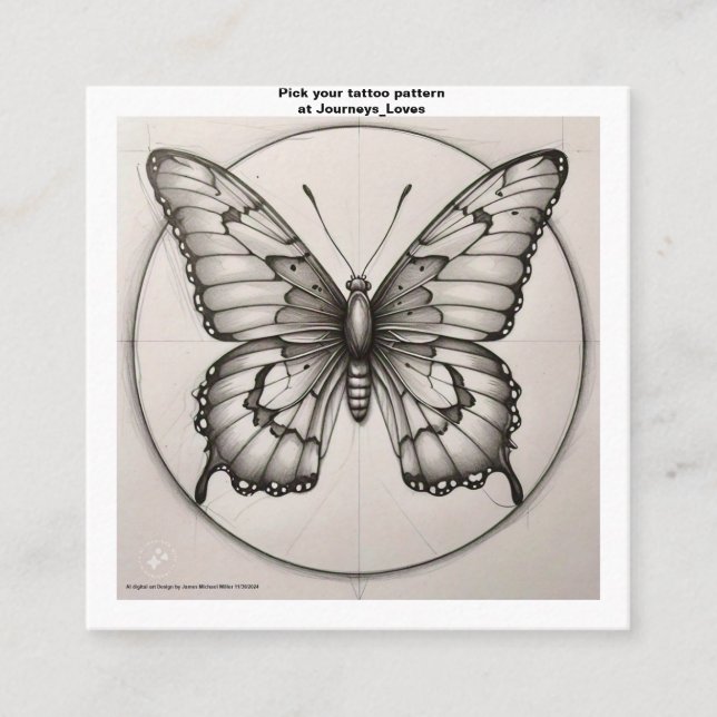 Geschäftskarte Tattoo Muster Quadratische Visitenkarte (Vorderseite)