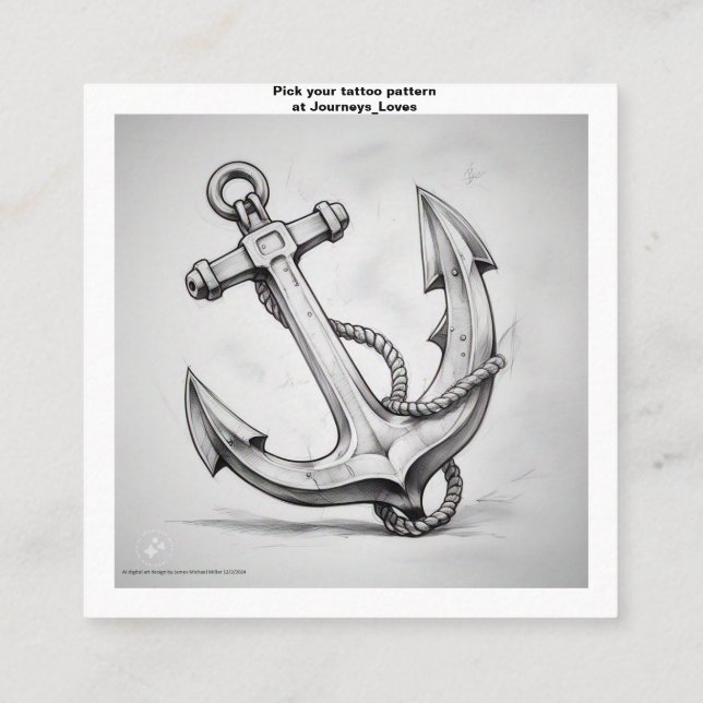 Geschäftskarte Tattoo Muster Quadratische Visitenkarte (Rückseite)