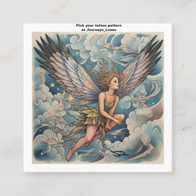 Geschäftskarte Tattoo Muster Quadratische Visitenkarte (Vorderseite)