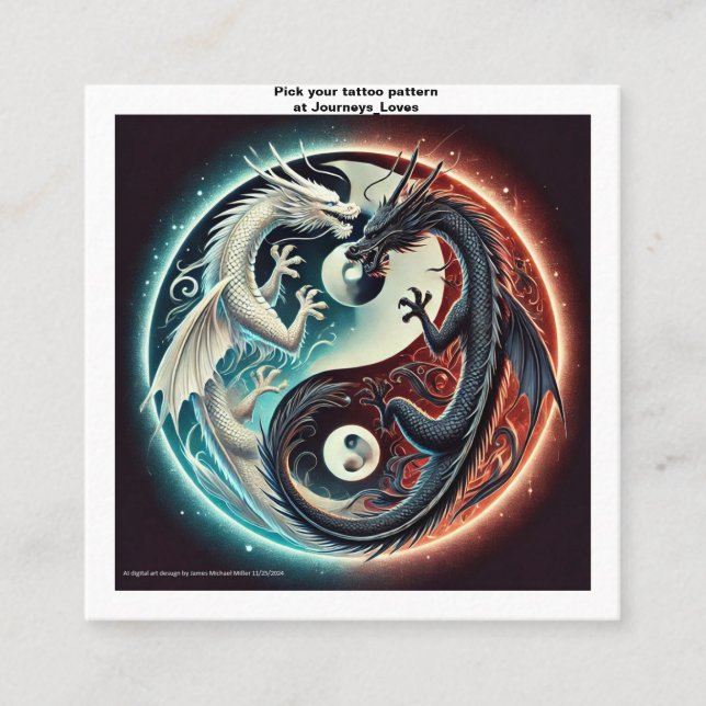 Geschäftskarte Tattoo Muster Quadratische Visitenkarte (Vorderseite)