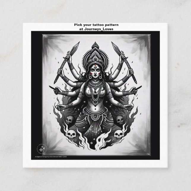 Geschäftskarte Tattoo Muster Quadratische Visitenkarte (Vorderseite)