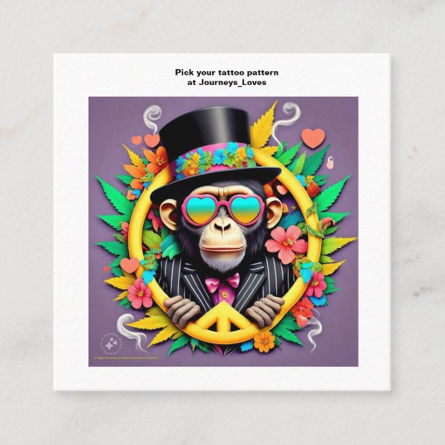 Geschäftskarte Tattoo Muster Quadratische Visitenkarte (Vorderseite)