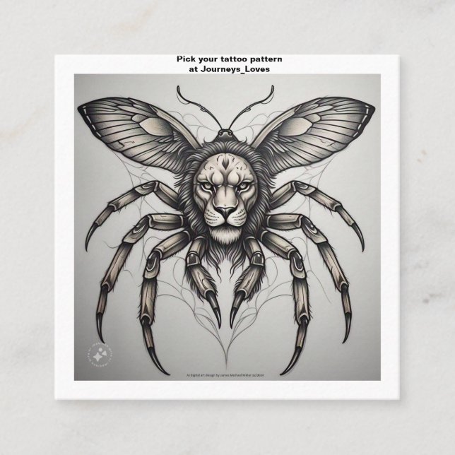 Geschäftskarte Tattoo Muster Quadratische Visitenkarte (Vorderseite)