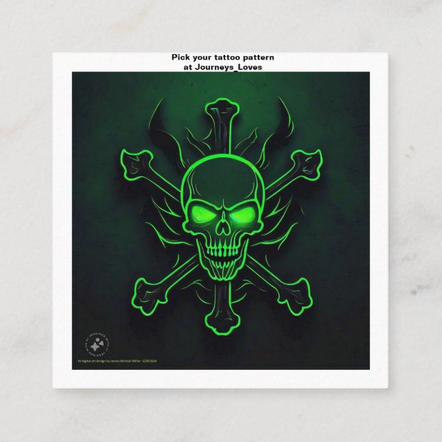 Geschäftskarte Tattoo Muster Quadratische Visitenkarte (Rückseite)