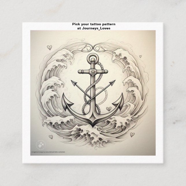 Geschäftskarte Tattoo Muster Quadratische Visitenkarte (Vorderseite)