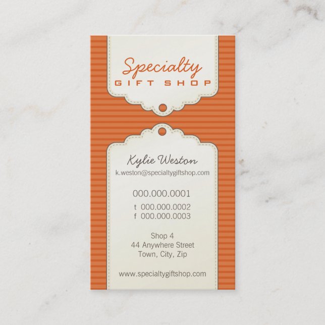 GESCHÄFTSKARTE:: trendy gifttag P1 Visitenkarte (Vorderseite)