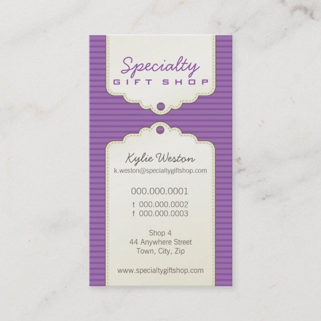 GESCHÄFTSKARTE:: trendy gifttag P2 Visitenkarte (Vorderseite)