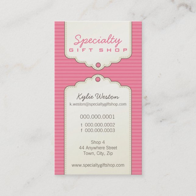 GESCHÄFTSKARTE :: trendy gifttag P8 Visitenkarte (Vorderseite)