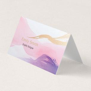 Geschäftskarten-Design mit Pastell-Aquarell-Motive Visitenkarten