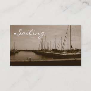 Geschäftskarten für Boote Segelhafen Sepia Visitenkarte