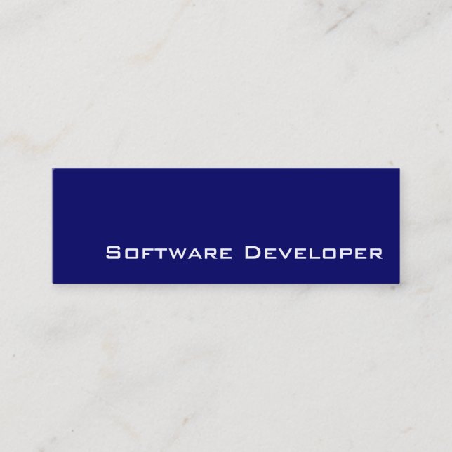 Geschäftskarten für Navy White Software Developer Mini Visitenkarte (Vorderseite)