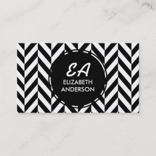 Geschäftskarten für Schwarz-Weiß-Herringbone-Muste Visitenkarte
