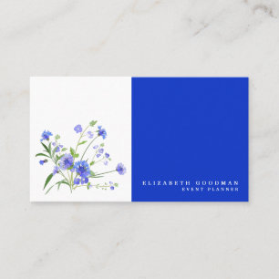 Geschäftskarten mit blauer und weißer Wildblume Visitenkarte