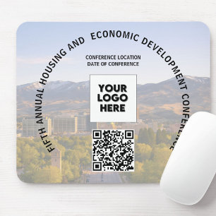 Geschäftskonferenz Ihr Foto-Logo QR-Code Mousepad