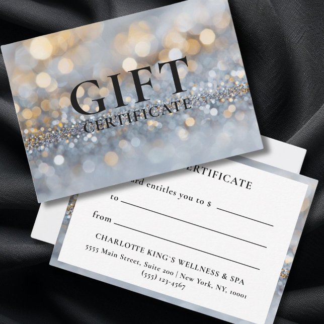 GESCHÄFTSKONTROLLBESCHEINIGUNG | GLITZER | (SALON BUSINESS GIFT CERTIFICATE | GLITTER |)