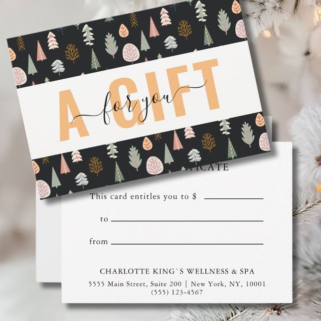 GESCHÄFTSKONTROLLBESCHEINIGUNG | Weihnachten | Win (BUSINESS GIFT CERTIFICATE | Christmas| Winter Tree)