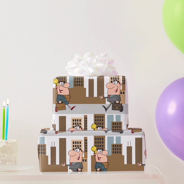 Geschäftsleute treffen sich in der Stadt Geschenkpapier (Von Creator hochgeladen)