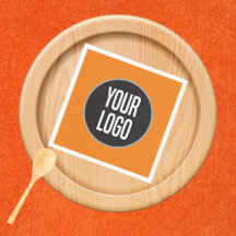 Geschäftslogo auf Papier-Cocktailserviette Orange