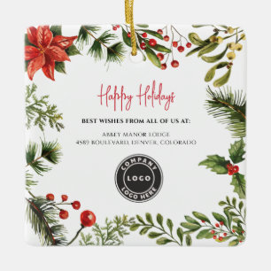 Geschäftslogo Beeren Mistel Weihnachten Feiertag Keramikornament