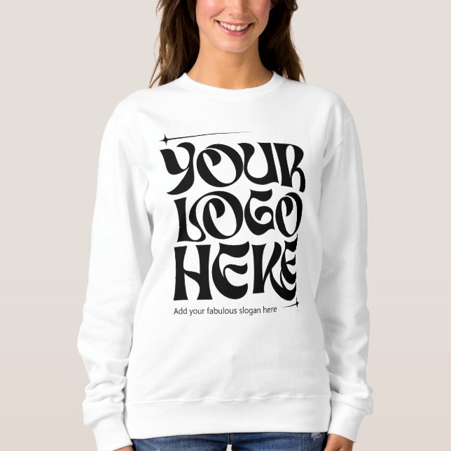Geschäftslogo Benutzerdefiniert Groovy Retro Einfa Sweatshirt (Vorderseite)