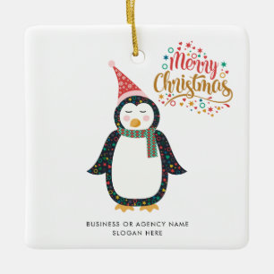 Geschäftslogo Benutzerdefinierter Name Weihnachtsf Keramikornament