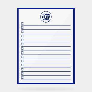 Geschäftslogo Blau To-Do-Liste Whiteboard Acrylschild