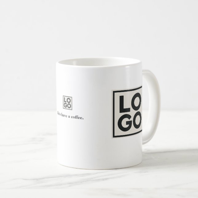 Geschäftslogo-Branding individuell Kaffeetasse (VorderseiteRechts)