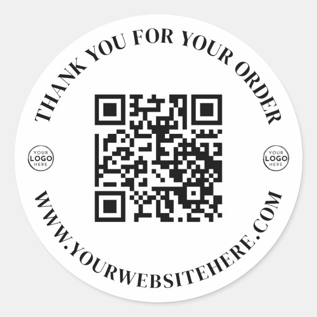 Geschäftslogo Danke Runder Aufkleber (Vorderseite)