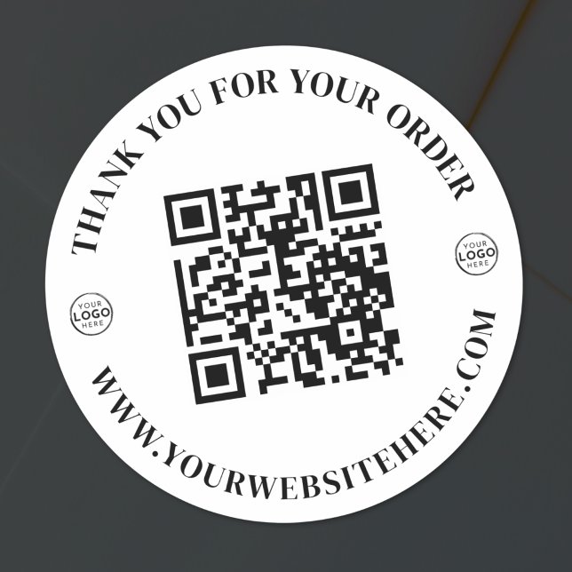 Geschäftslogo Danke Runder Aufkleber (Business Logo Thank You Classic Round Sticker )