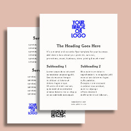 Geschäftslogo Elegant Preisliste QR-Code Weiß Flyer