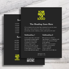 Geschäftslogo Elegantes Preisschild QR-Code Schwar Flyer