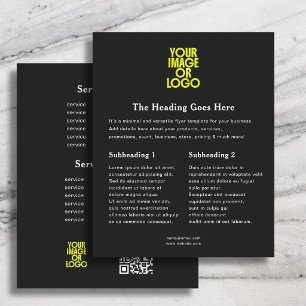 Geschäftslogo Elegantes Preisschild QR-Code Schwar Flyer