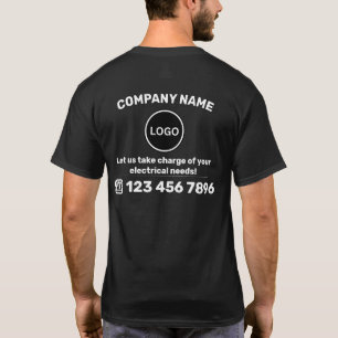Geschäftslogo Firmenkontaktinformationen Mitarbeit T-Shirt