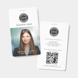 Geschäftslogo-Foto-ID mit QR-Code für Unternehmen Ausweis