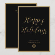 Geschäftslogo Frohe Feiertage Elegant Schwarz Gold
