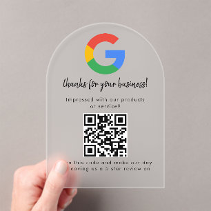 Geschäftslogo Google Bewertungen Website-Scan  Acryleinladungen