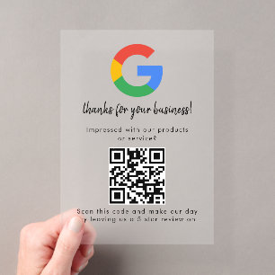 Geschäftslogo Google Bewertungen Website-Scan Acryleinladungen